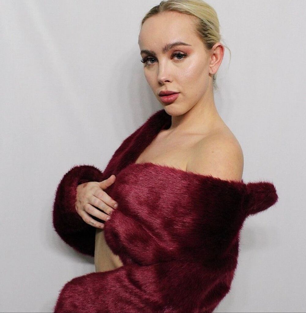 Banana Republic L’wren Scott Fur Coat Burgundy Size Small